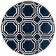 preview thumbnail 33 of 115, SAFAVIEH Amherst Corinne Modern Rug 5' Round - Navy/Ivory - Round