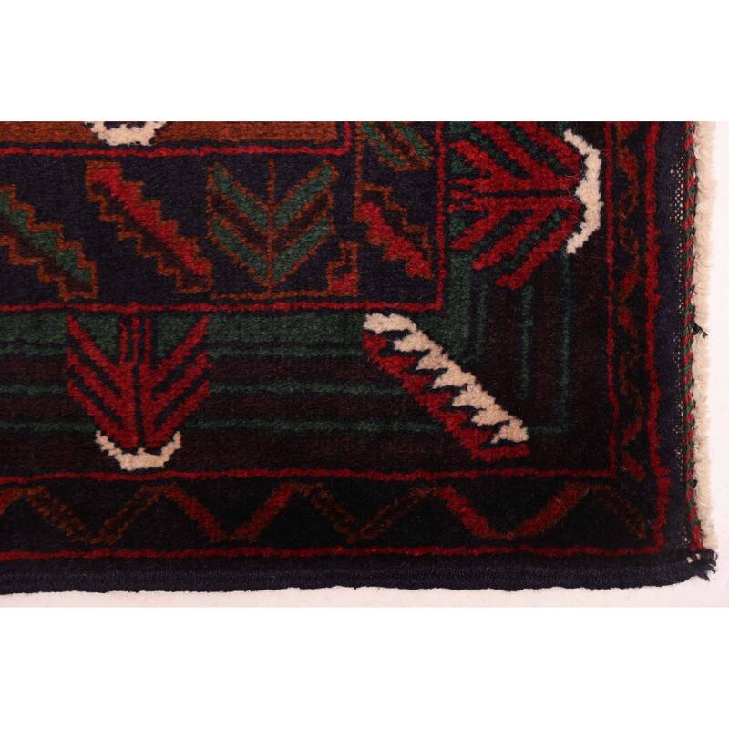 ECARPETGALLERY Hand-knotted Teimani Dark Navy Wool Rug - 3'10 x 6'3