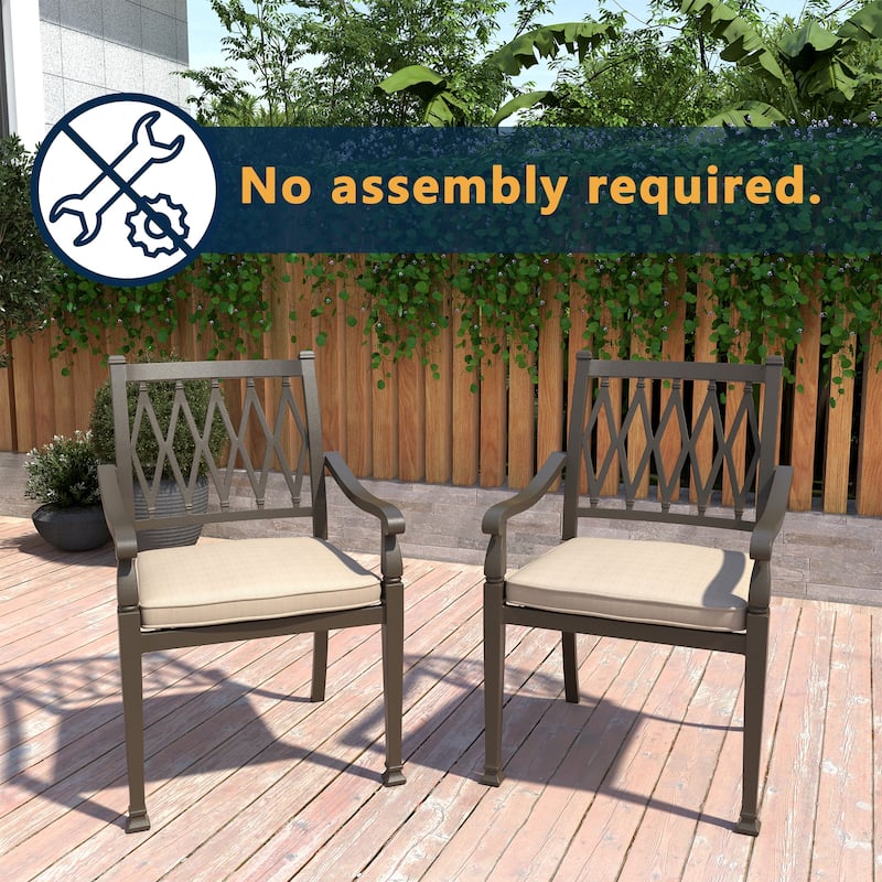 9-Piece Cast Aluminum Patio Dining Set with Cushions