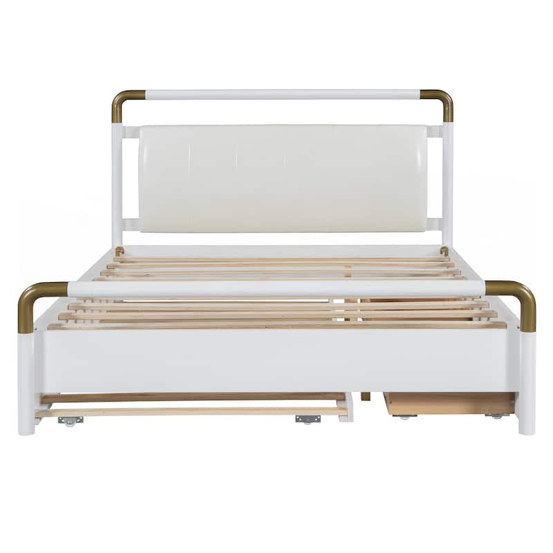 Queen Size Wooden Storage Platform Bed