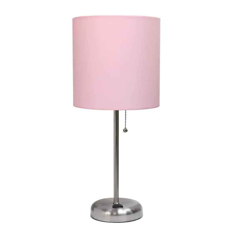 Porch & Den Custer Metal/ Fabric Lamp with Charging Outlet