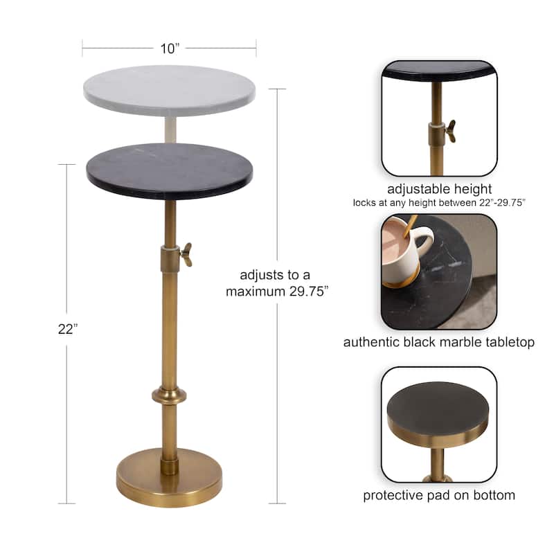 Kate and Laurel Engles Adjustable Marble Table and Plant Stand