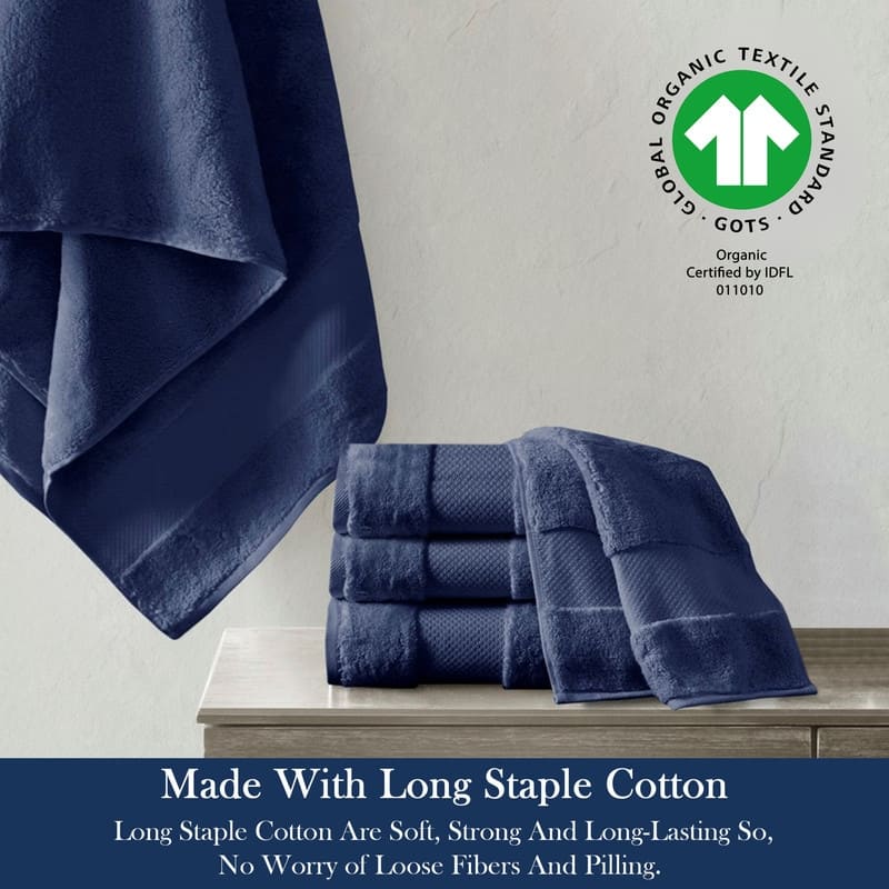Delara Organic Cotton Luxuriously Plush Bath Sheet Pack of 4 |GOTS & OEKO-TEX Certified |650 GSM Long Staple | Quick Dry & Soft
