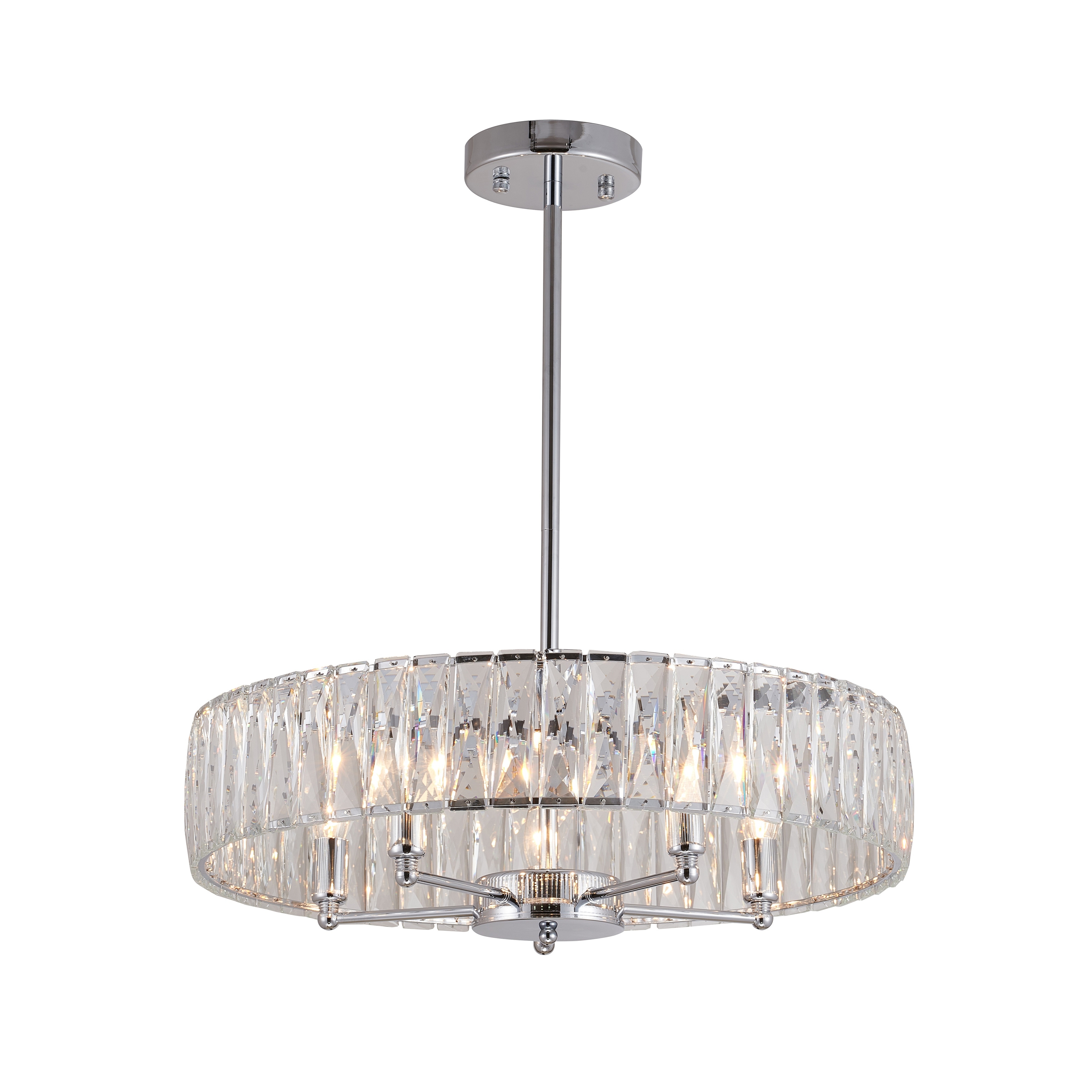 Transitional 5-Light Chrome Chandelier With Clear Crystals
