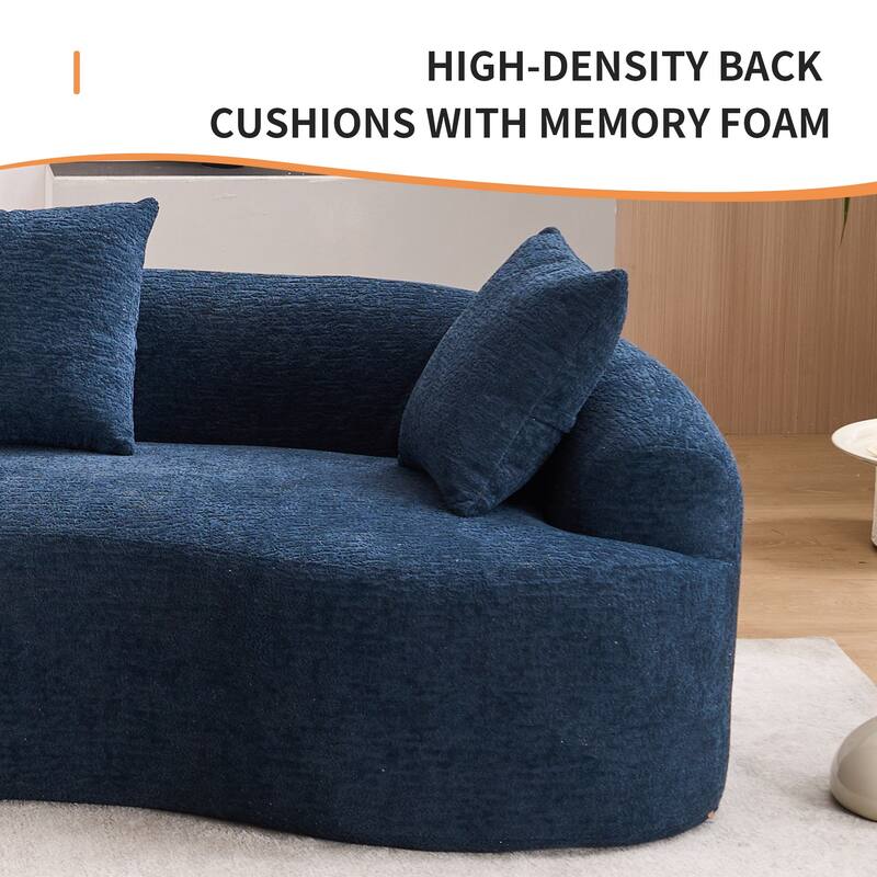 110" Foam Classic 4-Seater Sofa with 4 Pillows for Apartment