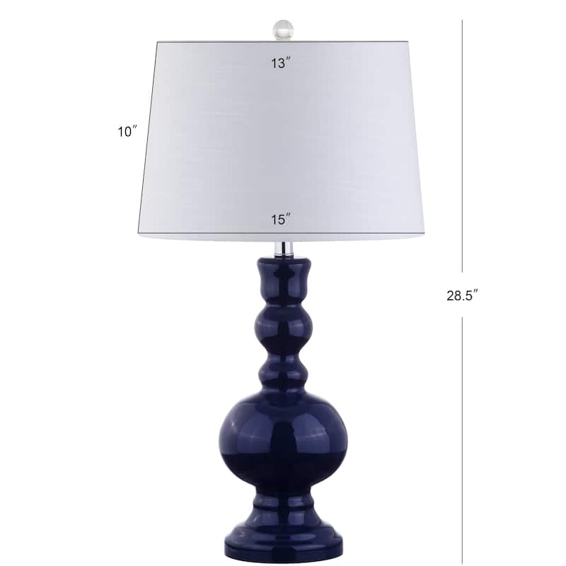 Stewart 28.5" Glass LED Table Lamp, Aqua (Set of 2) by JONATHAN Y