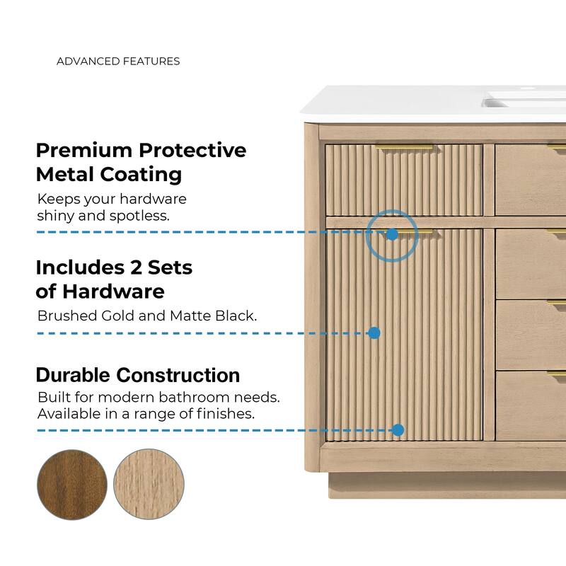 OVE Xander Bathroom Vanity with White Engineered Stone Top