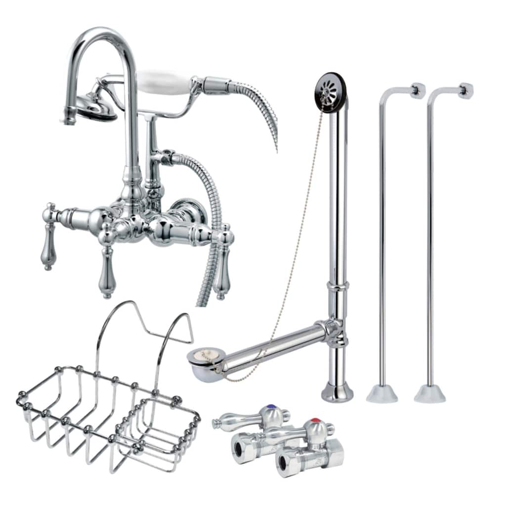 Kingston Brass Shower System with Tub Filler Faucet Combo and Valve