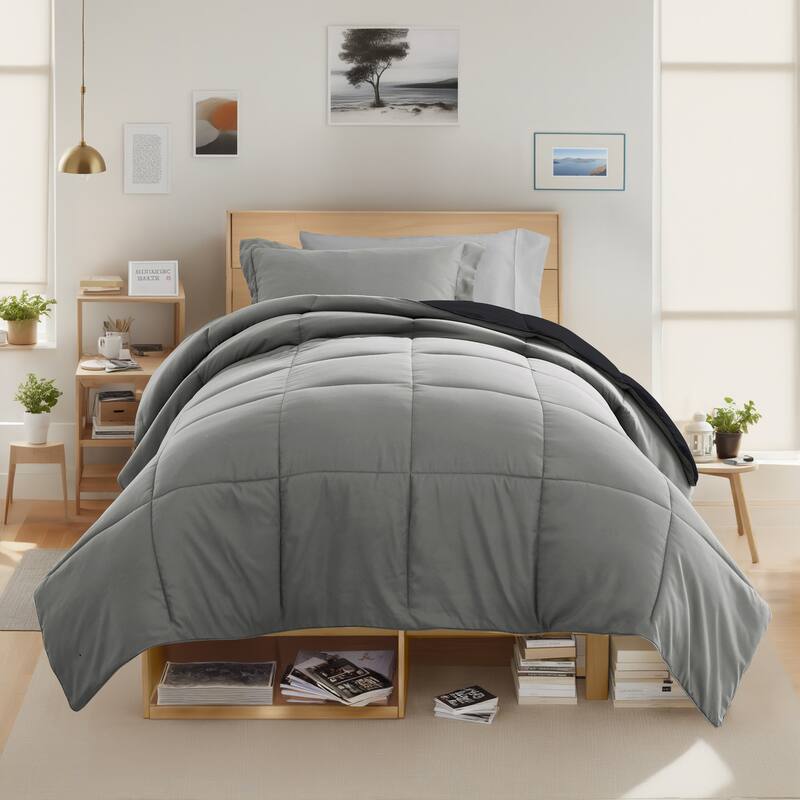 8pc Twin XL Solid Dorm Bedding Bundle