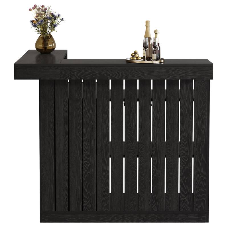 L-Shaped Home Bar Unit, 4-Tier Corner Liquor Bar Table