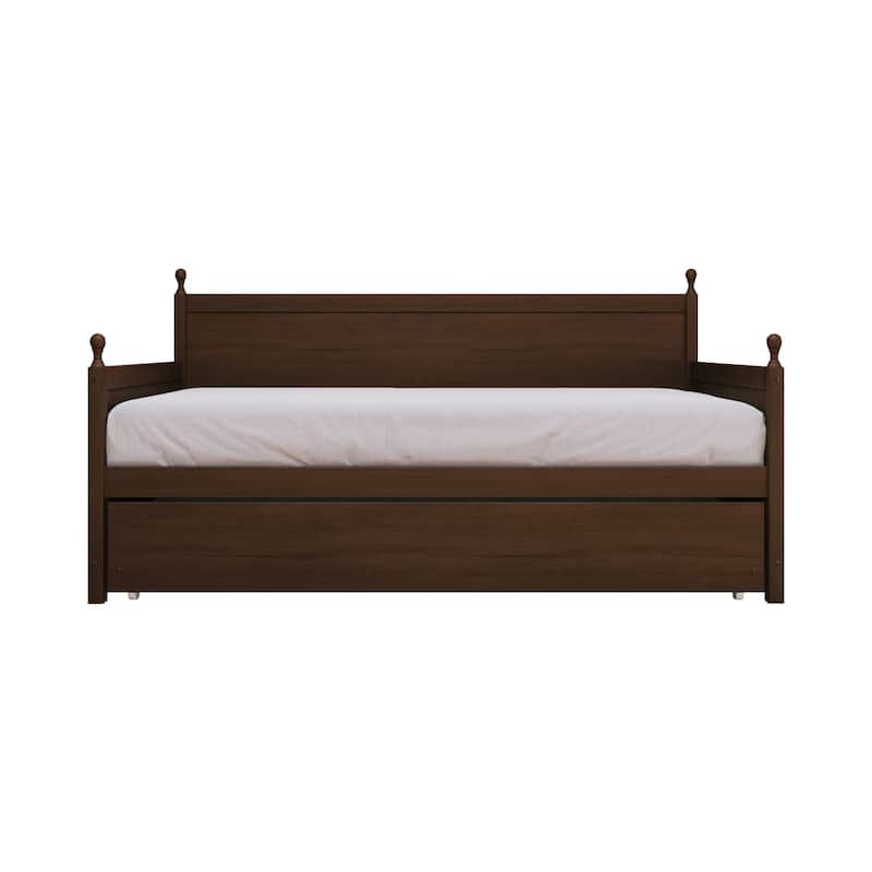 CraftPorch Mid-Century Modern Wooden Twin Size Daybed With Trundle