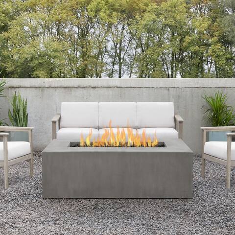 Provo Casual Rectangle Propane Fire Table in Flint by Jensen Co - 60 x 30 x 19