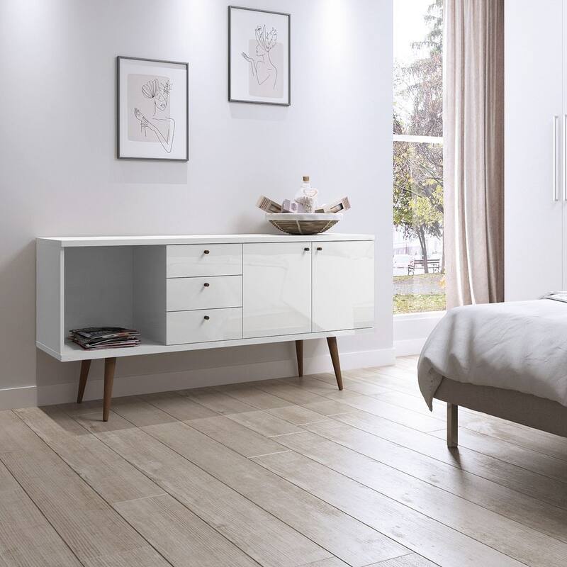 Manhattan Comfort Utopia Wide Dresser - White Gloss