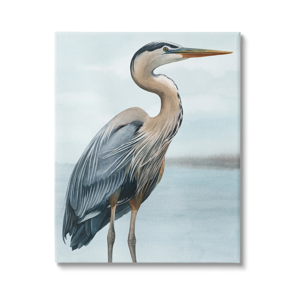 Stupell Coastal Heron Portrait Canvas Wall Art Design by Grace Popp