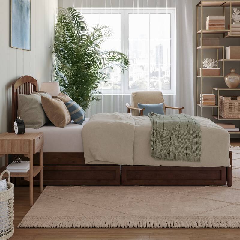 Lucia Platform Bed with Panel Footboard and Storage Drawers