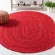 preview thumbnail 19 of 112, SAFAVIEH Handmade Braided Lilie Country Cotton Rug 3' x 5' Oval - Red - Oval