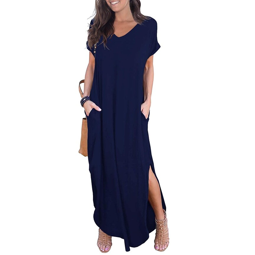 casual loose pockets mini dress