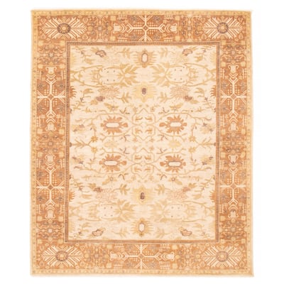 ECARPETGALLERY Hand-knotted Chobi Finest Cream Wool Rug - 8'0 x 9'7
