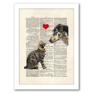 Dog-Cat Love by Matt Dinniman White Framed Wall Art - Americanflat - 8" x 10"