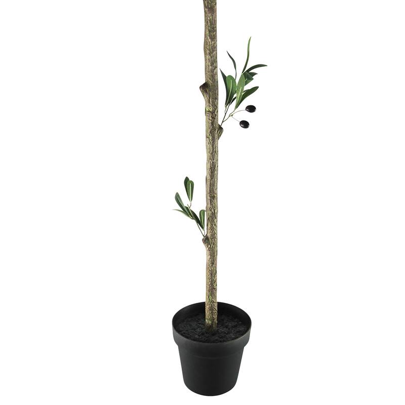 4ft Artificial Olive Tree Topiary Plant in Black Pot - 48" H x 18" W x 18" DP