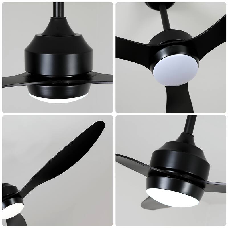 52" Ceiling Fan with Lights Quiet DC Motor 3 ABS Blade Ceiling Fans 6 Speed Levels,Reversible Ceiling Fan