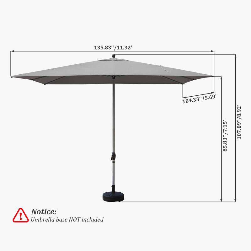 Domi Outdoor Living 9' x 11.5' Tilt Aluminum Patio Umbrella