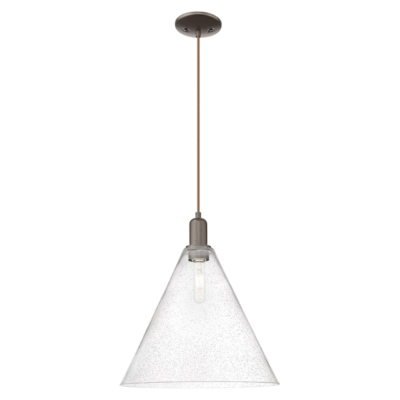 Innovations Lighting Endless Possibilities Arcadia - Berkshire Glass - 1 Light 16" Cord Hung Mini Pendant - Oil Rubbed Bronze/Seedy