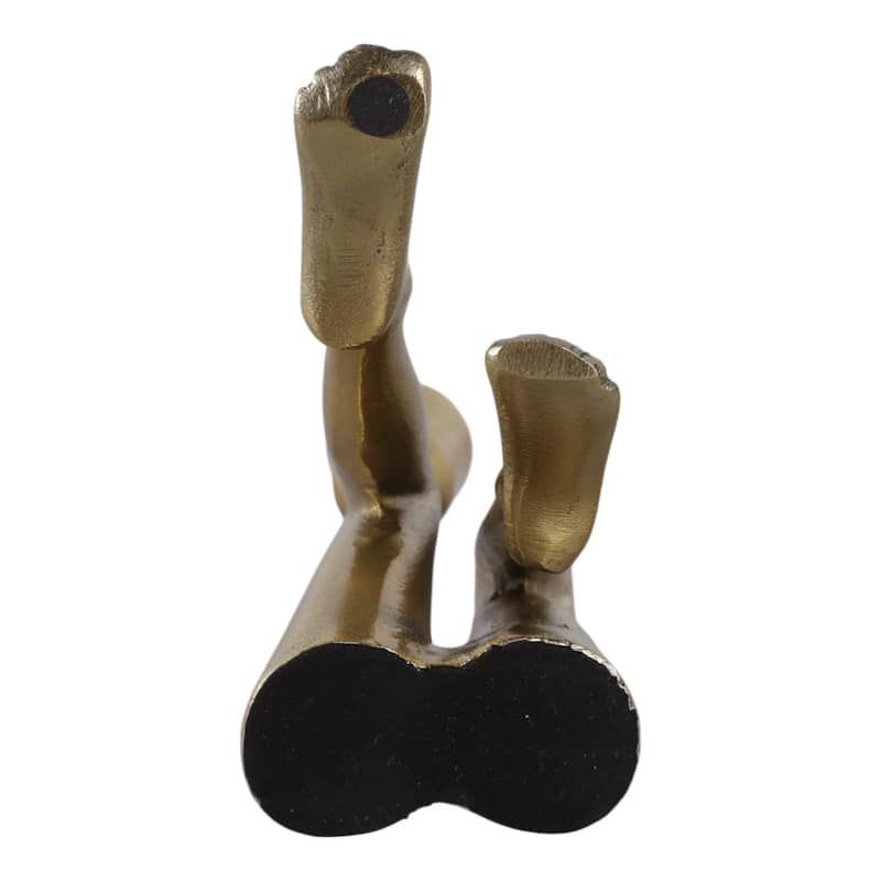 Metal Aluminum Pillar Holder with Sculptural Leg-Shaped Design