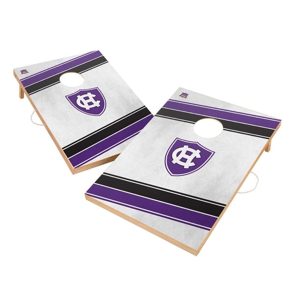 slide 2 of 5, Holy Cross Crusaders 2x4 Tailgate Cornhole Boards Include Carrying Case