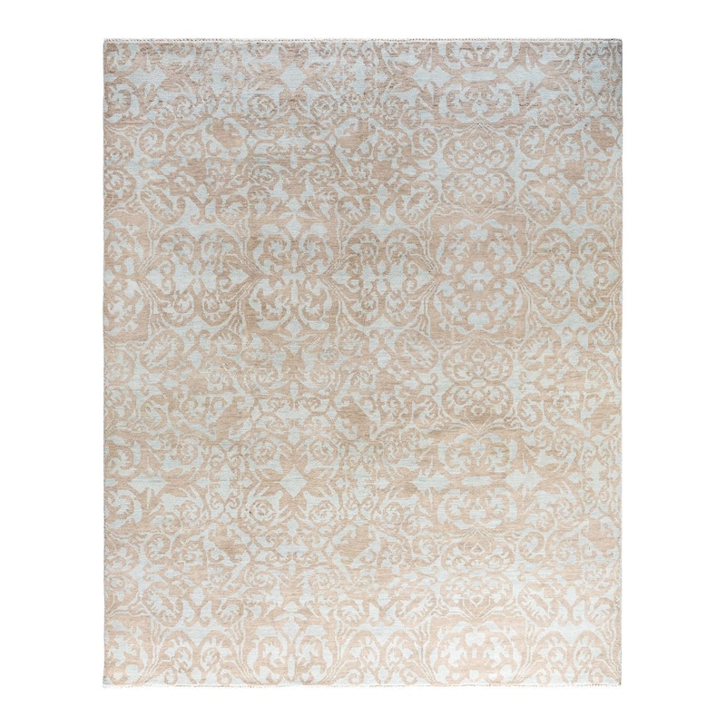 Modern One-of-a-Kind Handmade Area Rug - Brown, 8' 0" x 9' 10" - 8' 0" x 9' 10"
