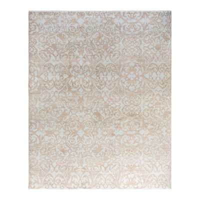 Modern One-of-a-Kind Handmade Area Rug - Brown, 8' 0" x 9' 10" - 8' 0" x 9' 10"