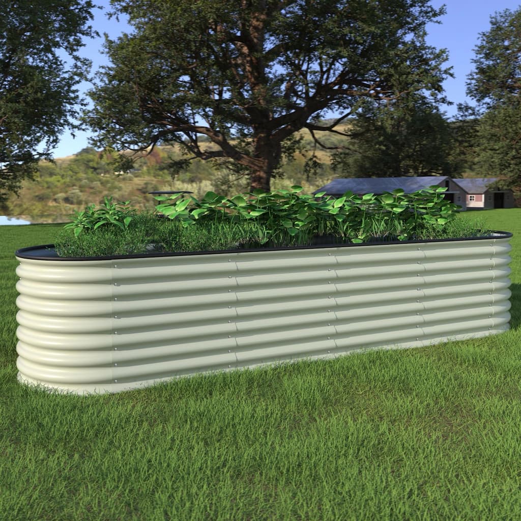 VEIKOUS 23.1''H Metal Galvanized Raised Garden Bed 9-in-1 Modular Outdoor Planter Box