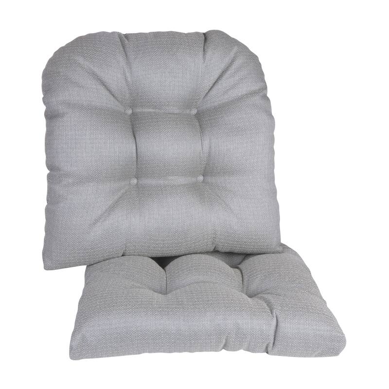 Klear Vu Gripper Omega Extra Large Dining Room Chair Cushion Set - Grey - Set of 2