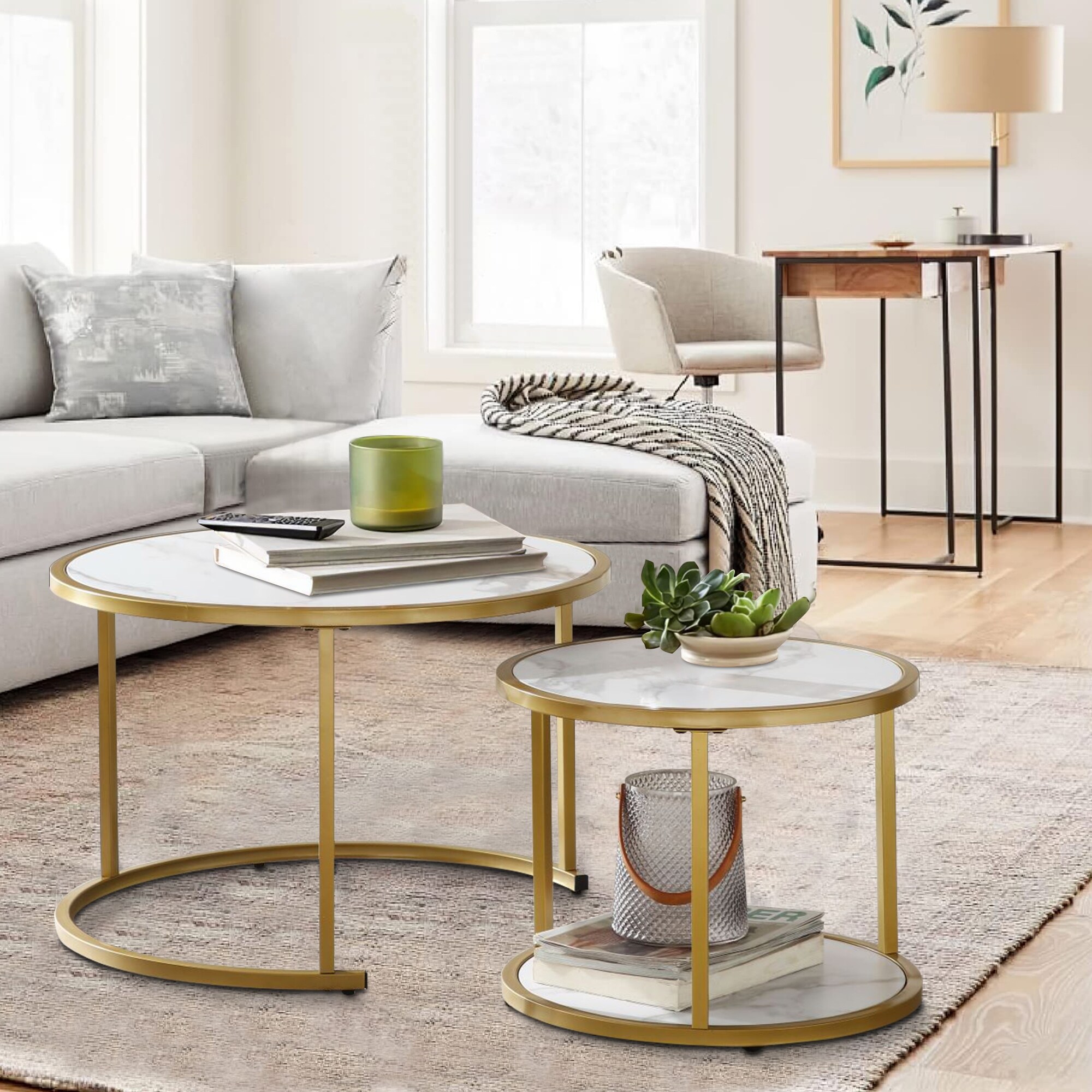 Faux marble cheap nesting tables