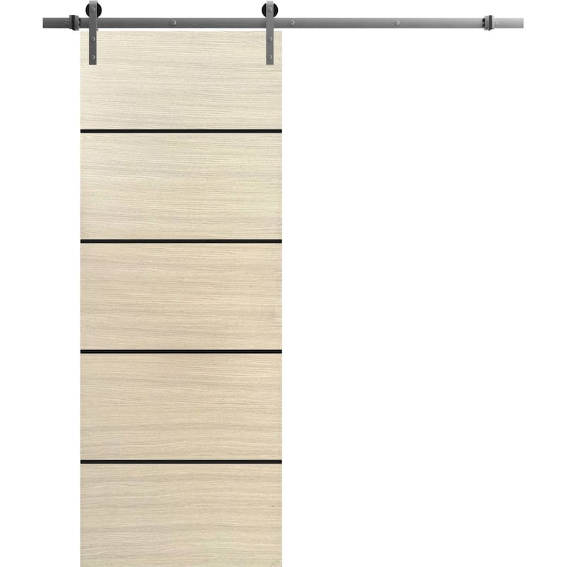 Sturdy Barn Door 18 x 80 Planum 0015 Natural Veneer with 6.6FT - 30" x 80"