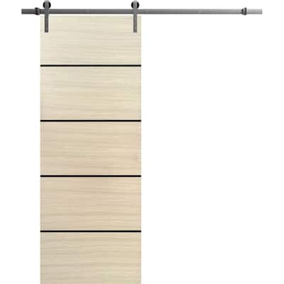 Sturdy Barn Door 18 x 80 Planum 0015 Natural Veneer with 6.6FT