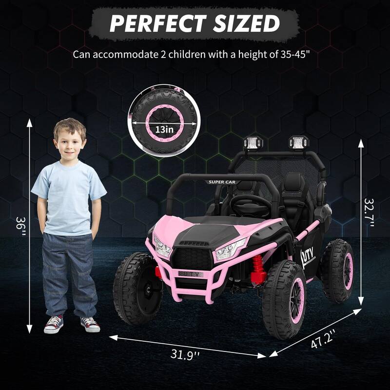 24V Kids Electric Car, 2-Seater UTV Off-Road