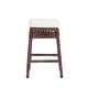 preview thumbnail 19 of 18, Bali Bohemian Woven Rattan Backless Bar Stool with Square Foam Cushion and Footrest for Kitchen Island or Home Bar