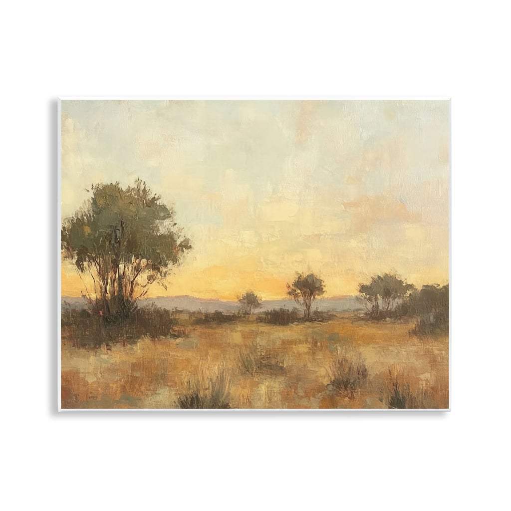 Stupell Honey Hued Horizon Wall Plaque Art Design By Petal Prints Design