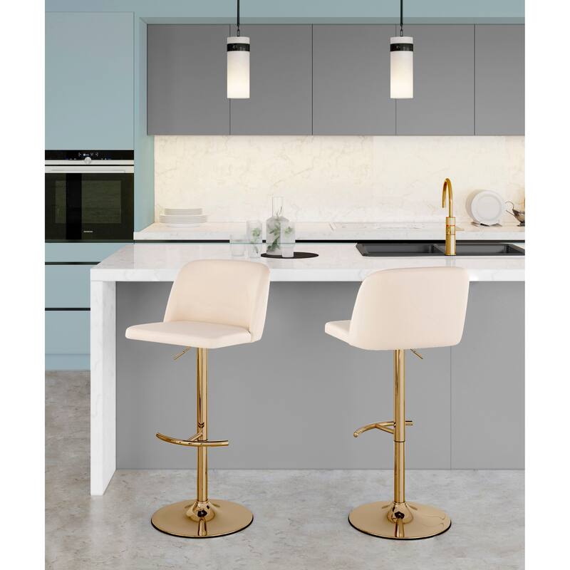 Strick & Bolton Oscar Adjustable Bar Stool with Rounded T Footrest (Set of 2)