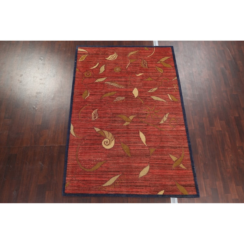 Vegetable Dye Nepalese Oriental Home Decor Area Rug Wool Hand-knotted - 6'2" x 9'1"