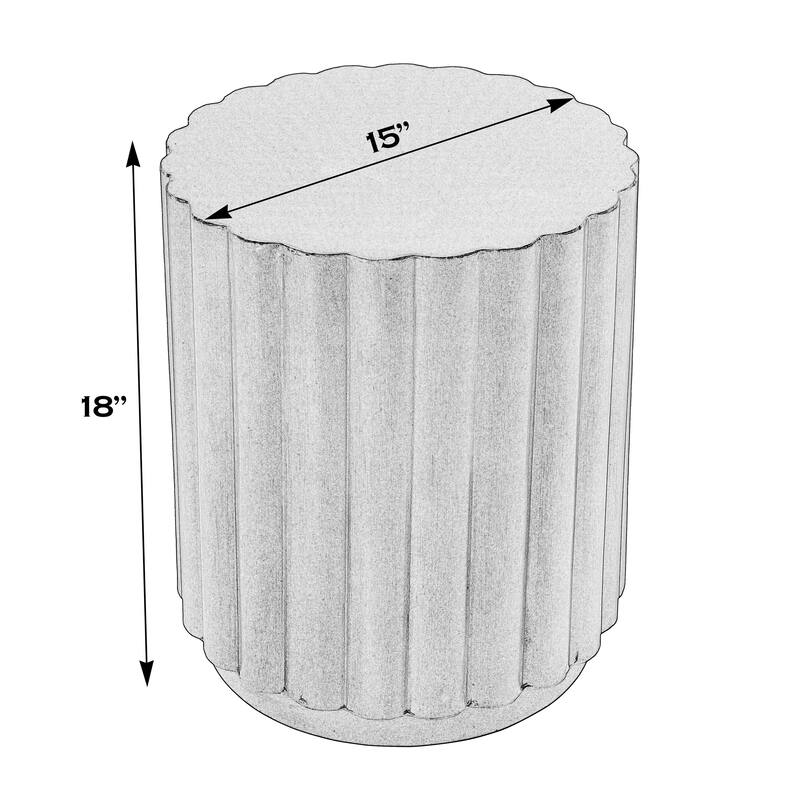 Ava 15 in. W Round Iron Fluted Side Table