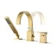 preview thumbnail 19 of 21, Single Handle Deck Roman Tub Faucets/Filler with Handheld Shower Brushed Gold