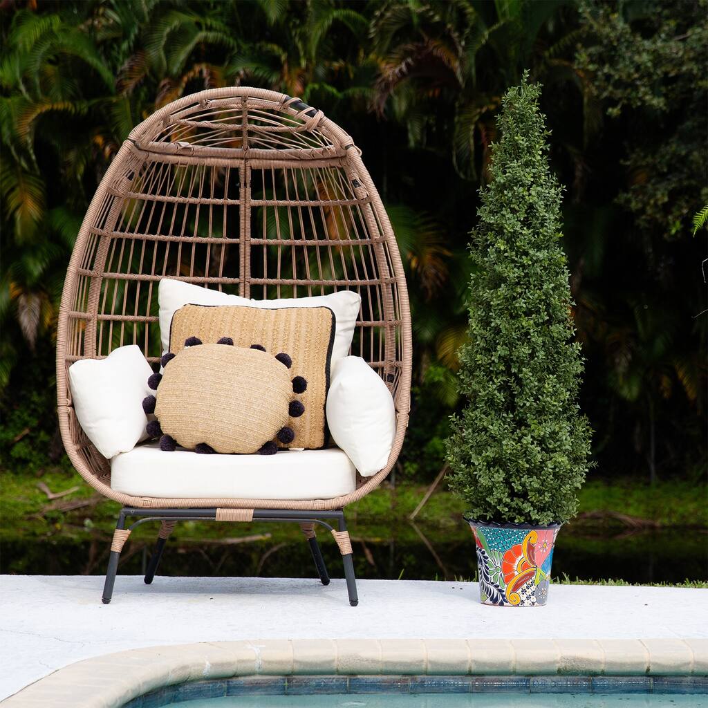 Handmade Round Tapered Ceramic Planter - 12" - Multicolored