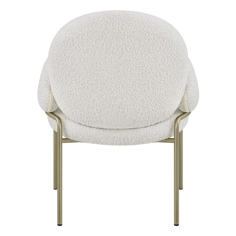 Spruce & Spring Modern Light-Luxury Cloud-Shaped Teddy Dining Chair with Arms