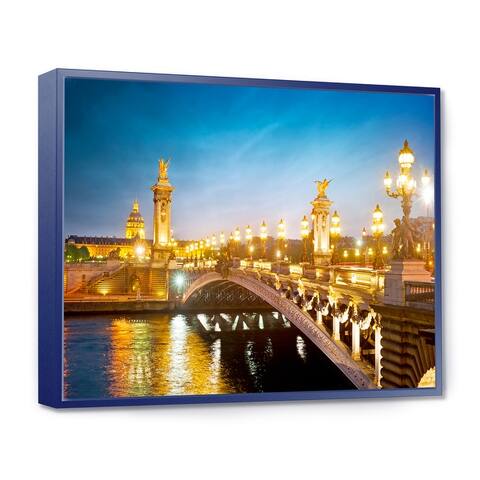 Designart 'Pont Alexandre III Bridge' Cityscape Photo Framed Canvas Art Print