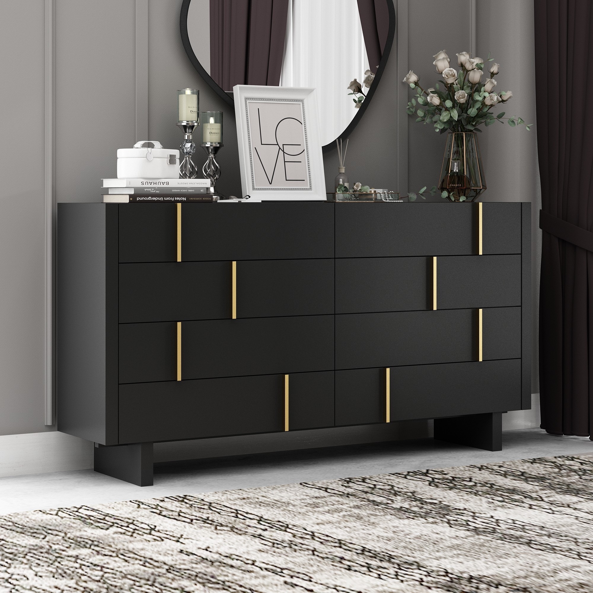 Black glam dresser sale