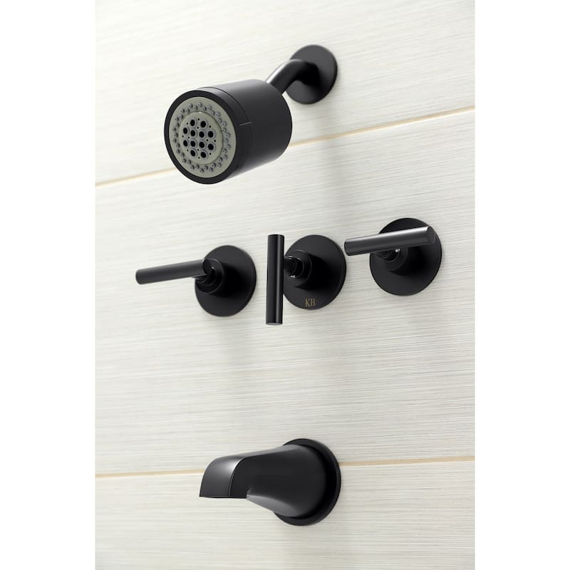 Kingston Brass Manhattan Three-Handle Tub and Shower Faucet