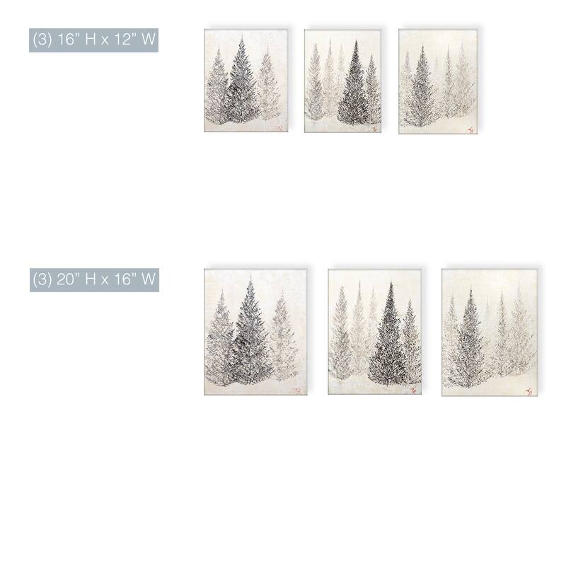 'Monoscape XXVIII' 3 Piece Wrapped Canvas Wall Art Set by Karen Biery