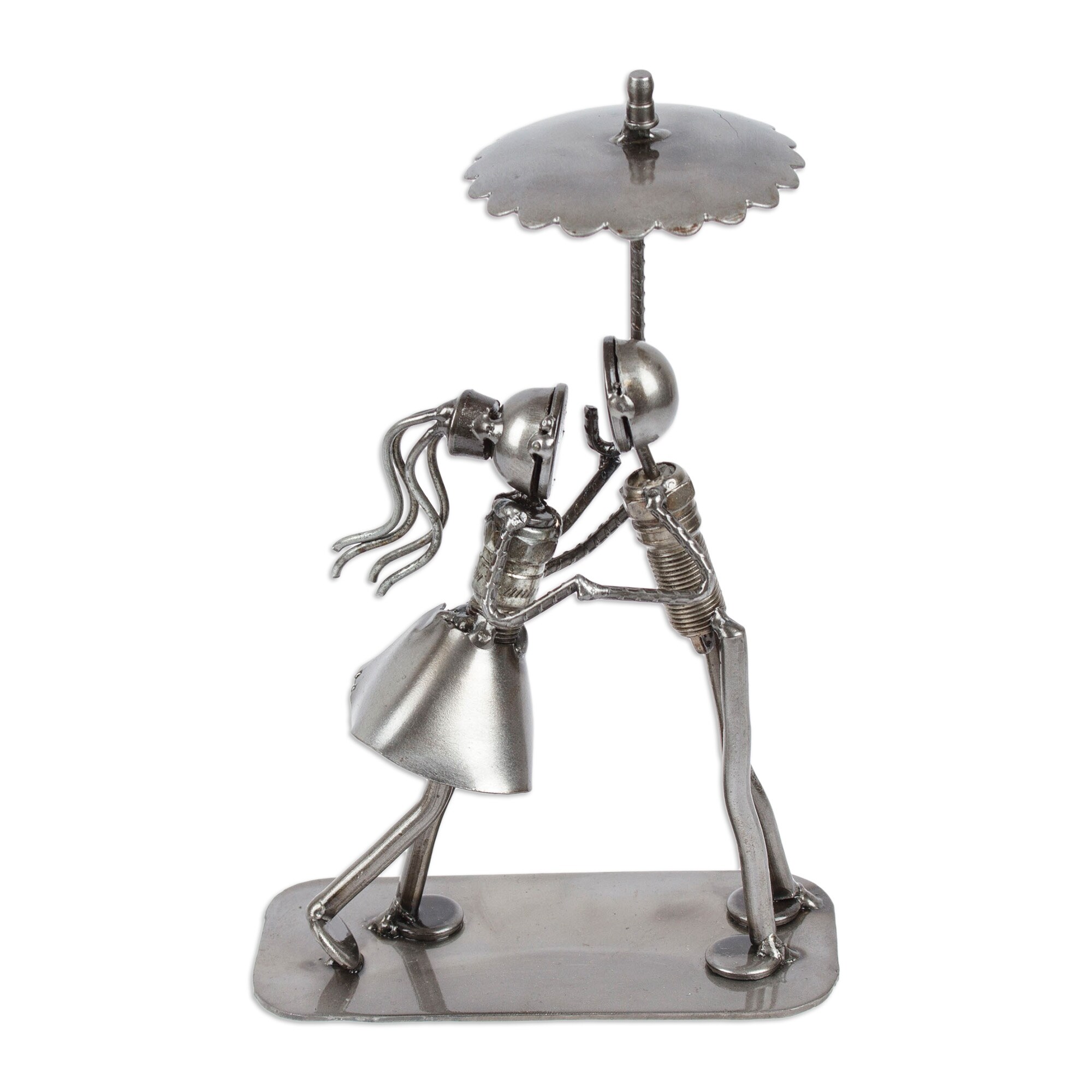 Novica Handmade In Love Under The Rain Auto Part Sculpture